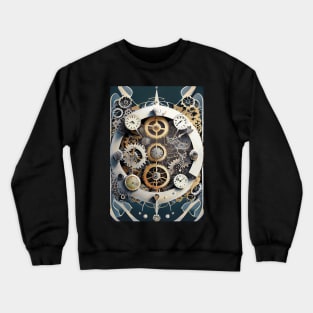 Chrono Canvas - Artistry of Watch Gears and Hands Crewneck Sweatshirt